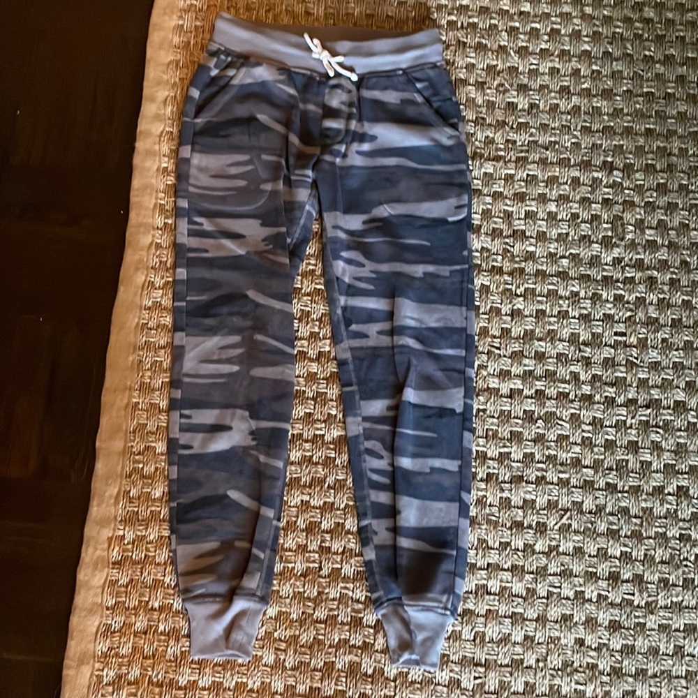 Sweatpants by Alternative, blue/gray camo size S